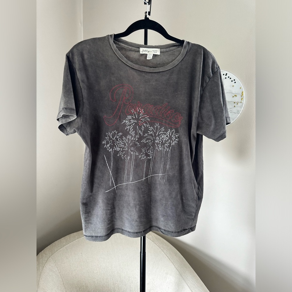 Billabong x Sincerely Jules Short Sleeve Vintage look Paradise Graphic Tee S